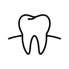 Dental illustration: A minimalist illustration of a molar tooth. The clean lines and simple design provide a focus on the fundamental elements of dental health and human anatomy.
