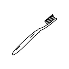 Toothbrush Outline: A simple, minimalist line art illustration of a toothbrush.