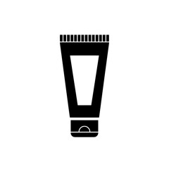 Cream Tube Silhouette: A sleek, minimalistic illustration of a cosmetic cream tube, its design emphasizing simplicity and elegance.