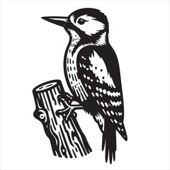Naklejka premium Woodpecker Svg