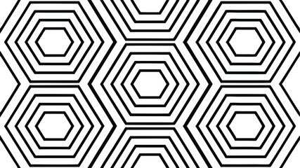 Geometric hexagon pattern on a white background with bold black lines for creative designs