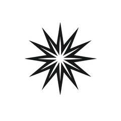black and white star