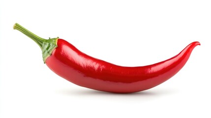 Organic fresh chili pepper with sliced pieces isolated on white background, ripe red hot natural chili peppers, perfect for spicy food, cooking, and healthy eating concepts.
