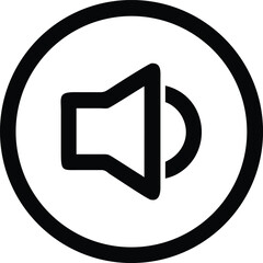 Bold speaker icon symbol for audio volume control and sound notification