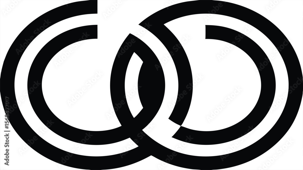 Poster interlocking geometric circles graphic with transparency suitable for modern branding