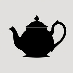 Simple Black Teapot Silhouette: Elegant, Classic, Minimalist Design for Menu, Website, or Branding.