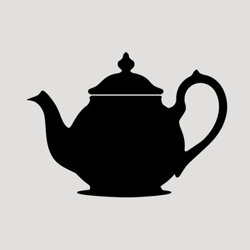Simple Black Teapot Silhouette: Elegant, Classic, Minimalist Design for Menu, Website, or Branding.