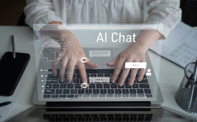 AI chatbot interface facilitates communication, chatbot, and AI interaction for automated user...