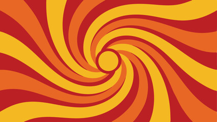 Retro spiral swirl in warm tones with circular pattern for backgrounds and designs