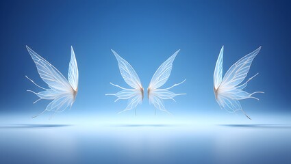 Butterfly wings fairy wings magical wings ethereal wings delicate wings fantasy wings blue background