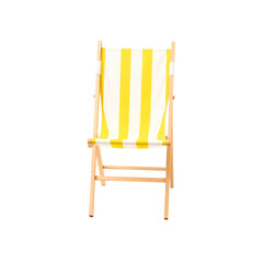 Yellow and white striped beach chairs isolated on transparent background