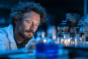 Biotech engineer fine-tuning device for NAD analysis in laboratory setting