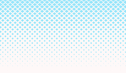 Geometric pattern of blue diamonds on a white background. Seamless in one direction. 10 figures in height.