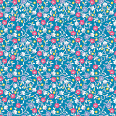 Classic Flower Pattern for Digital Textile Printing