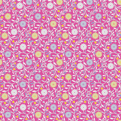 Classic Flower Pattern for Digital Textile Printing