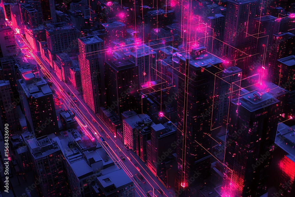 Poster wireless public wi-fi mesh grid spanning across autonomous smart city zones
