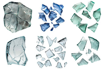 Set of crystal shard, isolated