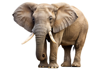 Obraz premium African Elephant Standing Isolated on Transparent Background