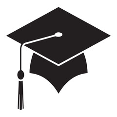 A graduation cap is isolated on white background