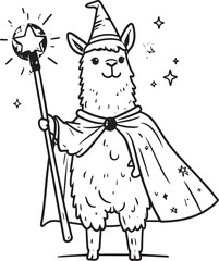 Charming Mystical Llama with Star Wand