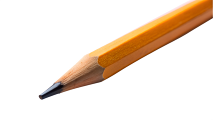 Yellow pencil isolated on transparent background