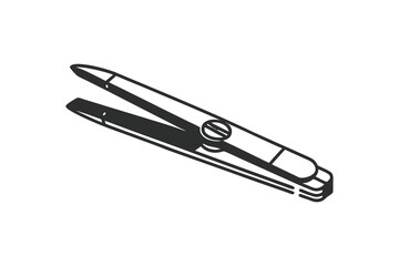 Obraz premium A drawn black shape of a spike with a sharp point and lots of fancy details. A wide, curved base with a round band in the middle of the design adds a stylistic touch to the useful shape. There is no