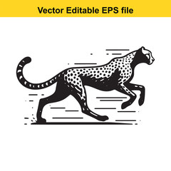 Dynamic Cheetah Illustration A Striking Vector Image Capturing Speed Agility and Graceful Movement A Bold and Graphic Representation of Wildlife
