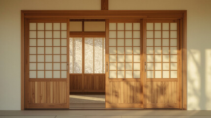 Traditional Japanese Sliding Door (Shoji) Entrance