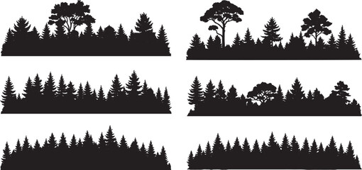 vector illustration of Forests / Tree lines