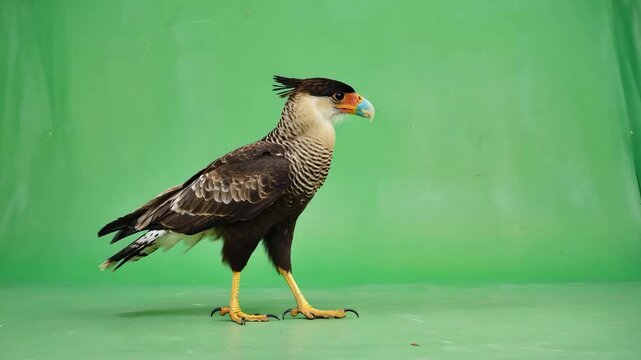 Majestic bird struts proudly on display in a bright green environment