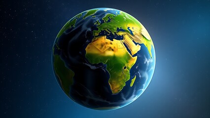 Fototapeta premium Earth globe floating in starry space, representing our planet's beauty and vastness.