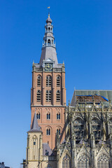 Tower of the historic St. Jan church in Den Bosch, Netherlands