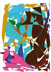 Painted  abstract geometric background