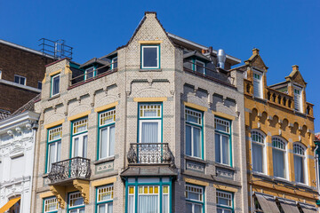 Historic houses on the market square in Den Bosch, Netherlands