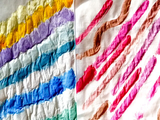 Doodle Pattern. Rainbow Stripy. Abstract Hand