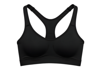 Black Racerback Sports Bra Silhouette isolated on a transparent background athletic
