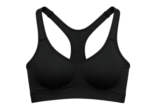 Black Racerback Sports Bra Silhouette isolated on a transparent background athletic