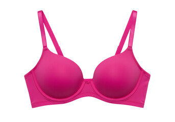Vibrant Pink Seamless T- Shirt Bra Isolated on a transparent background pink bra fuchsia bra