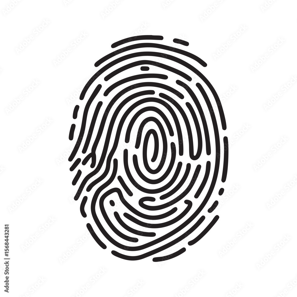 Poster unique fingerprint design for identity and security concepts