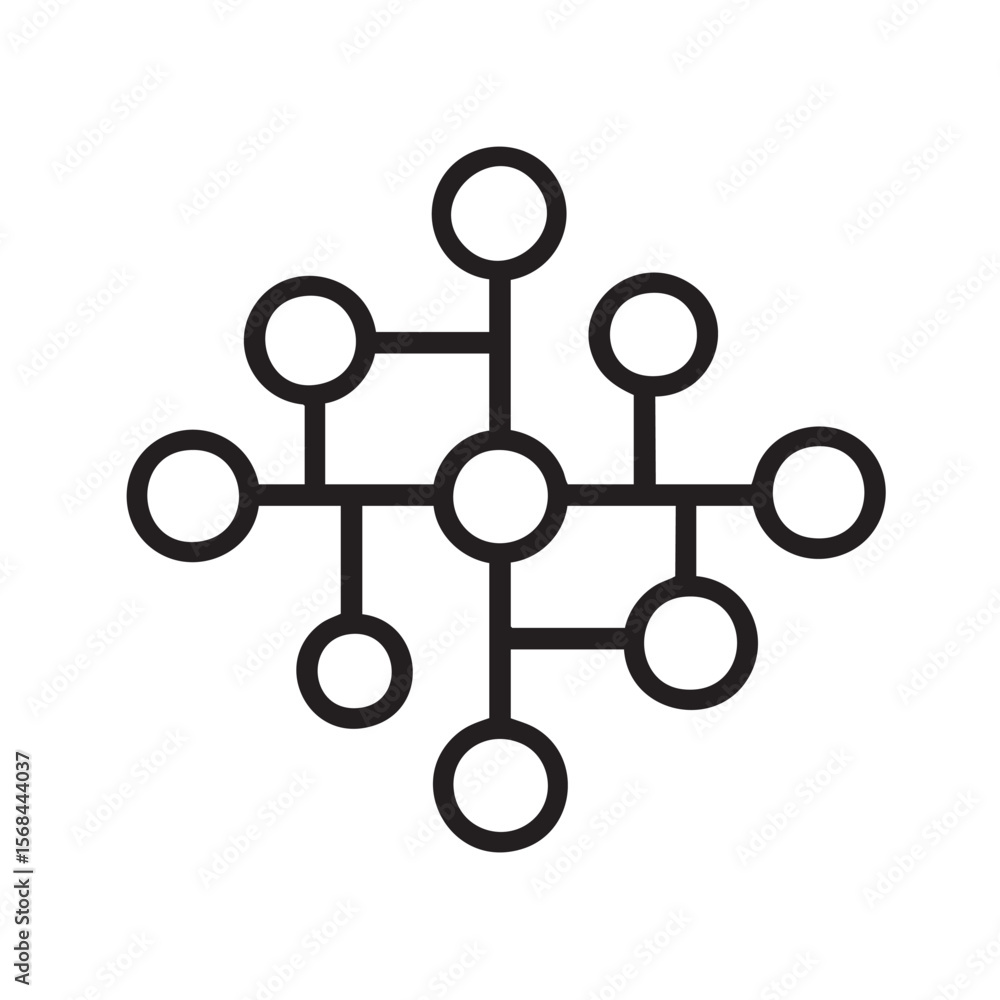 Poster network design concept with interconnected nodes and circles