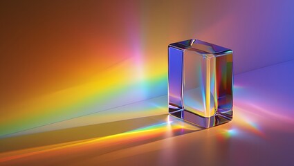 Crystal prism light refraction spectrum rainbow colors optical physics experiment science art design