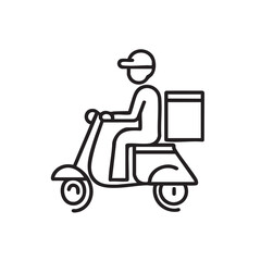 Delivery service concept with rider on scooter for efficient transport