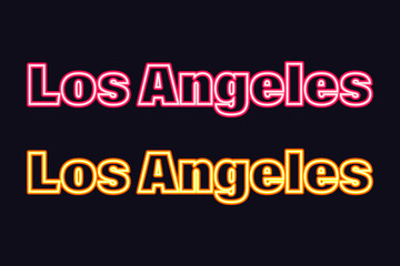 Los Angeles neon text on black background