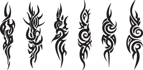 Black tribal flame designs tattoo