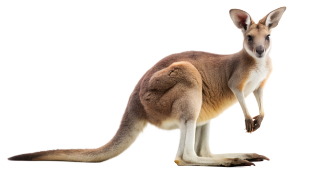Kangaroo standing isolated on transparent background