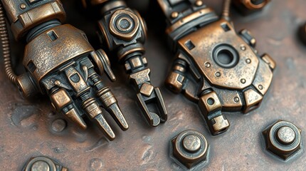 Robotics detailed focus on a soft light