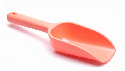 BPA-Free Plastic Pet Food Scoop in Soft Coral on White