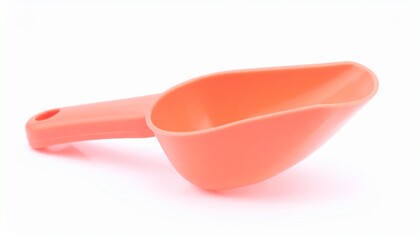 BPA-Free Plastic Pet Food Scoop in Soft Coral on White