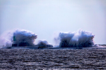Storm on lake Michigan in Wisconsin