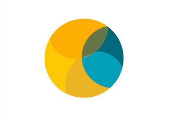 Obraz premium A logo with a circular shape featuring a gradient of yellow and blue colors,
